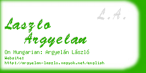 laszlo argyelan business card