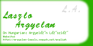 laszlo argyelan business card